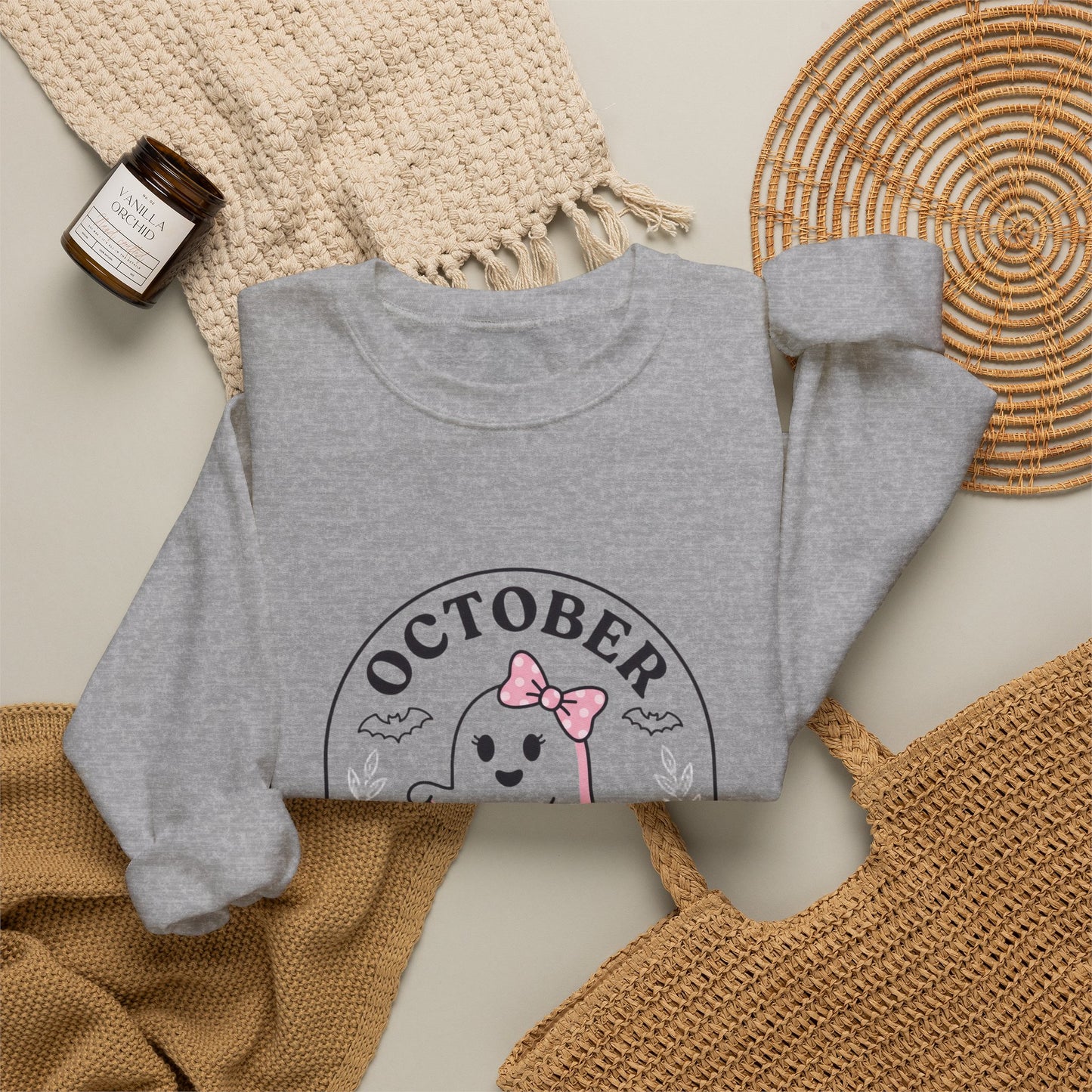 Pink Boo Crew Breast Cancer Awareness Sweatshirt | October ribbon support