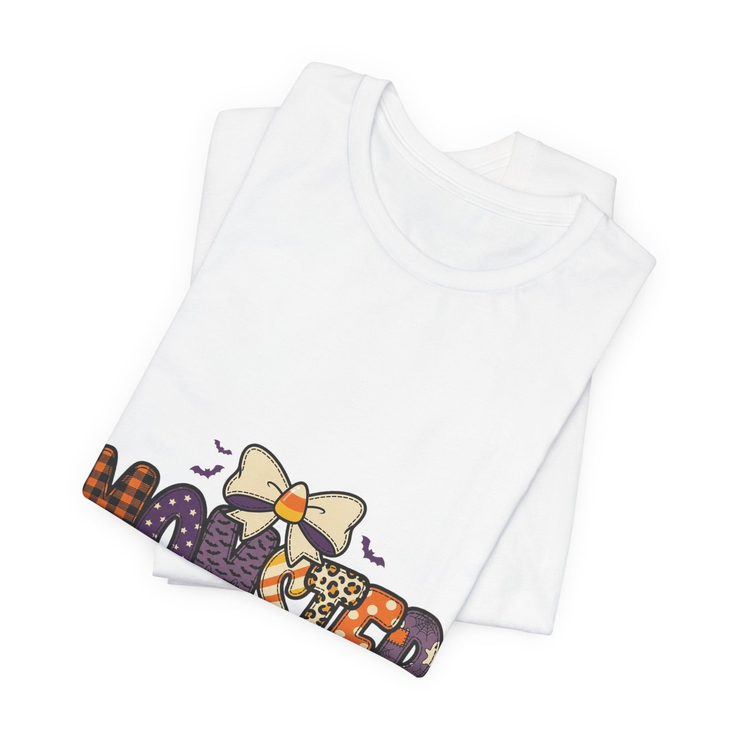 Momster Halloween Tee | Momster Graphic T-Shirt, Purple Orange Spooky Fonts
