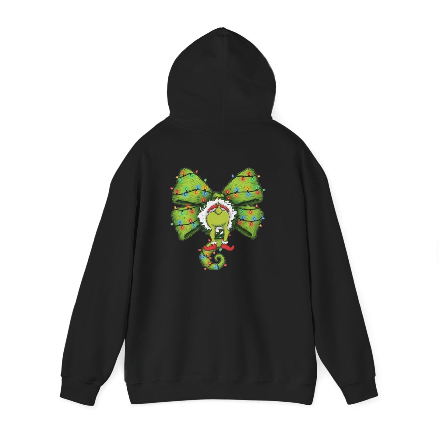 Grinch Christmas Bow Hoodie - Funny Holiday Sweatshirt