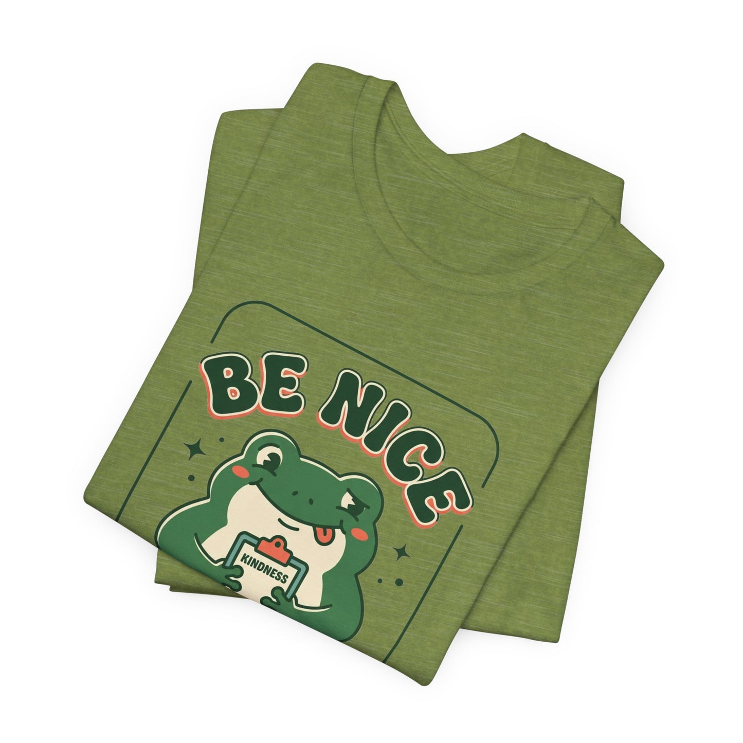 Be Nice You Jerk Frog Illustration Tee | Funny Slogan Graphic Shirt