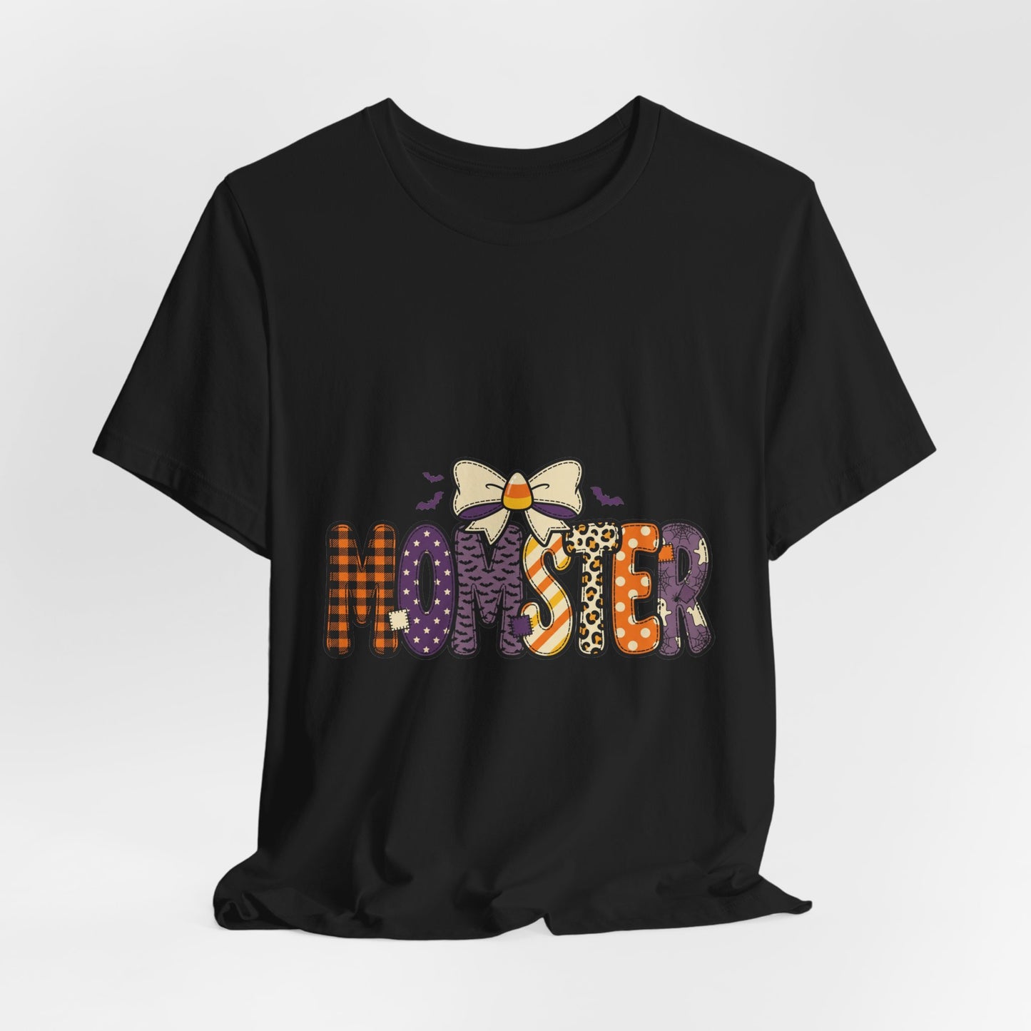 Momster Halloween Tee | Momster Graphic T-Shirt, Purple Orange Spooky Fonts