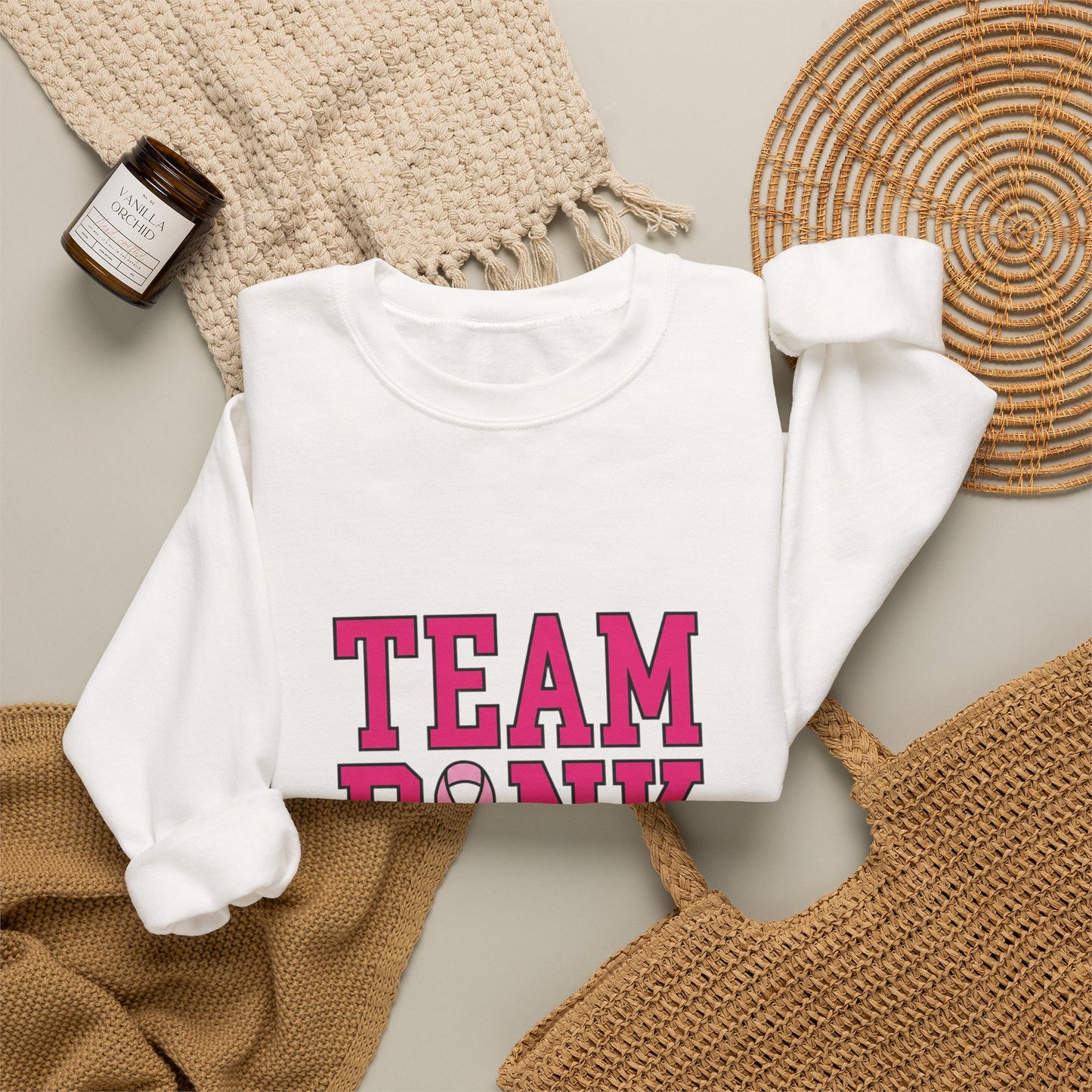 Team Pink ribbon pride Sweatshirt | Breast Cancer Awareness, Pink Support