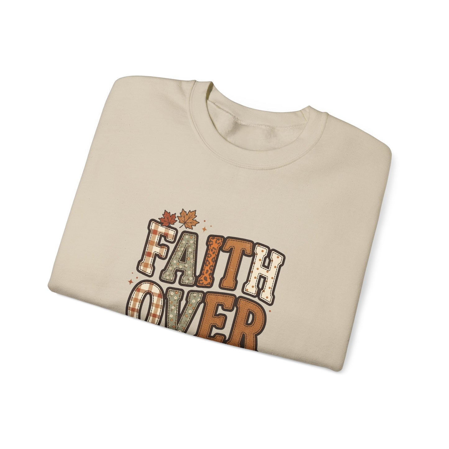 Faith Over Fear Sweatshirt | Christian Autumn, 2 Tim 1:7, Fall Leaves