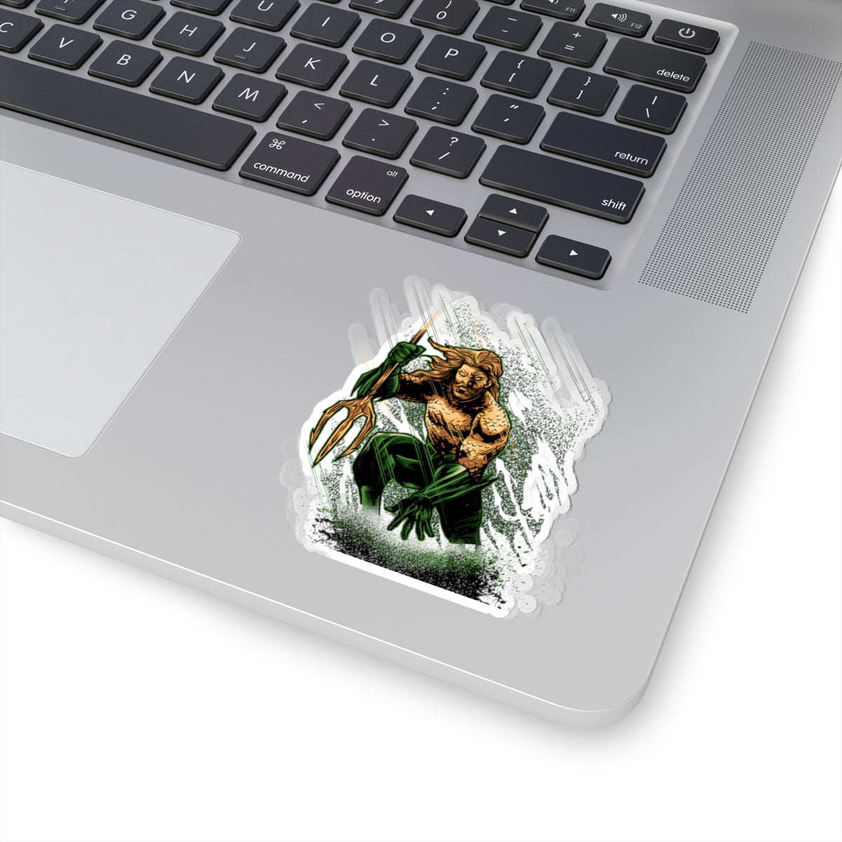 Aquatic Warrior Kiss-Cut Sticker — Trident Pose Waterproof Decal
