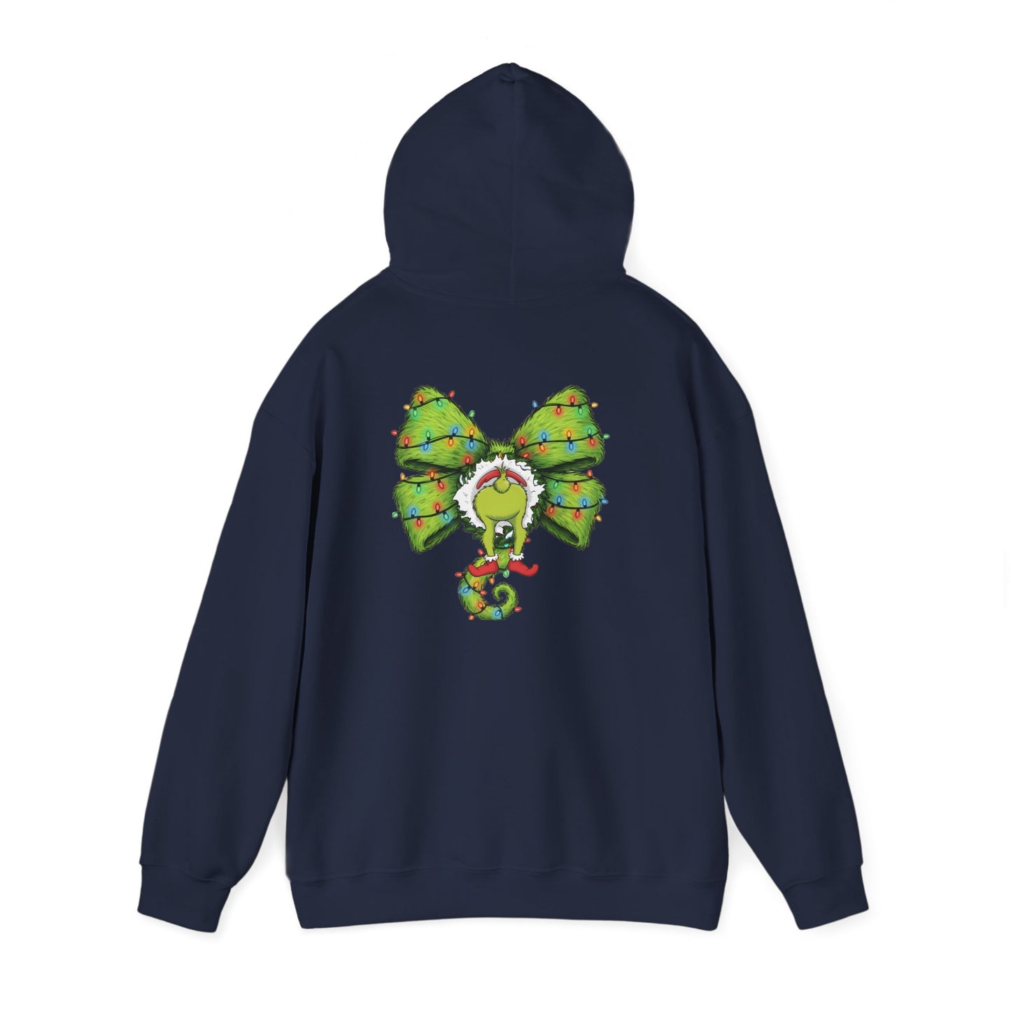 Grinch Christmas Bow Hoodie - Funny Holiday Sweatshirt