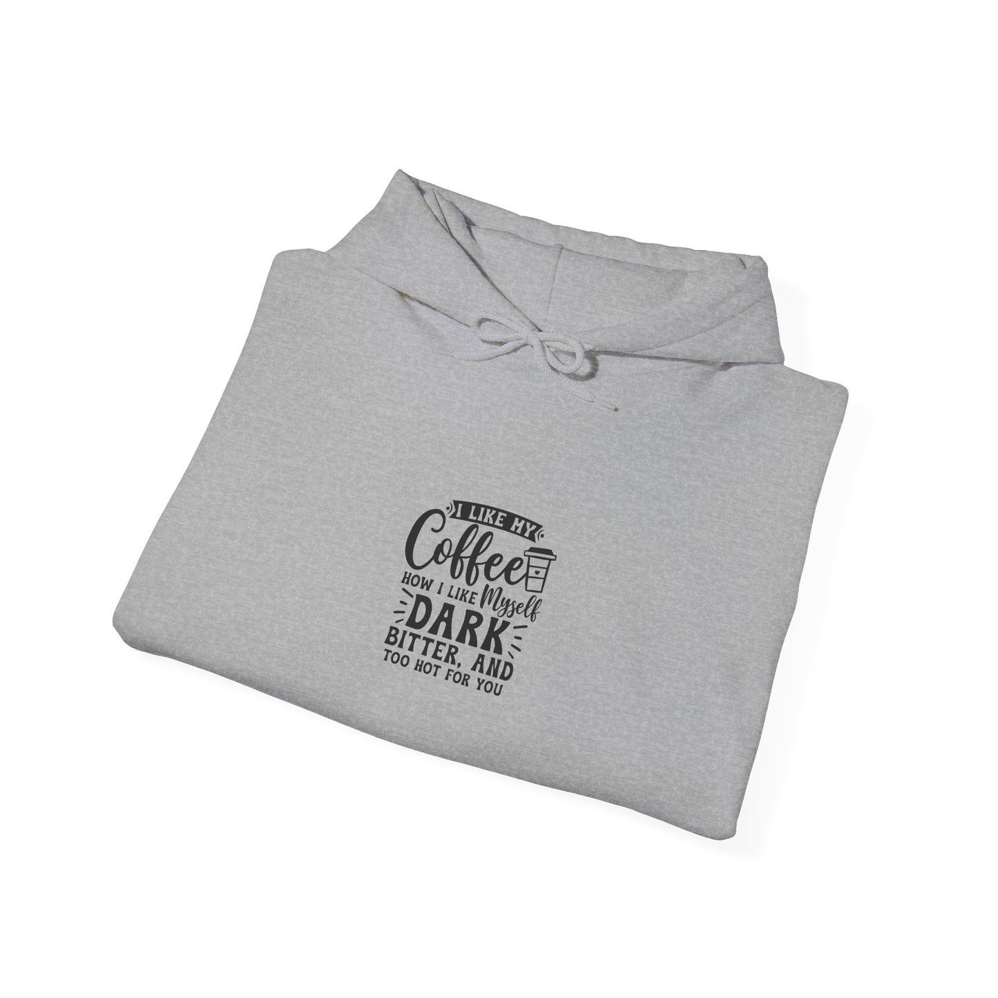 Coffee Lover Hoodie — "Coffee Keeps Me Dark, Bitter, and Full of Ideas" Graphic Hooded Sweatshirt