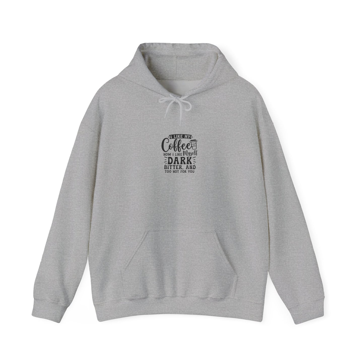 Coffee Lover Hoodie — "Coffee Keeps Me Dark, Bitter, and Full of Ideas" Graphic Hooded Sweatshirt