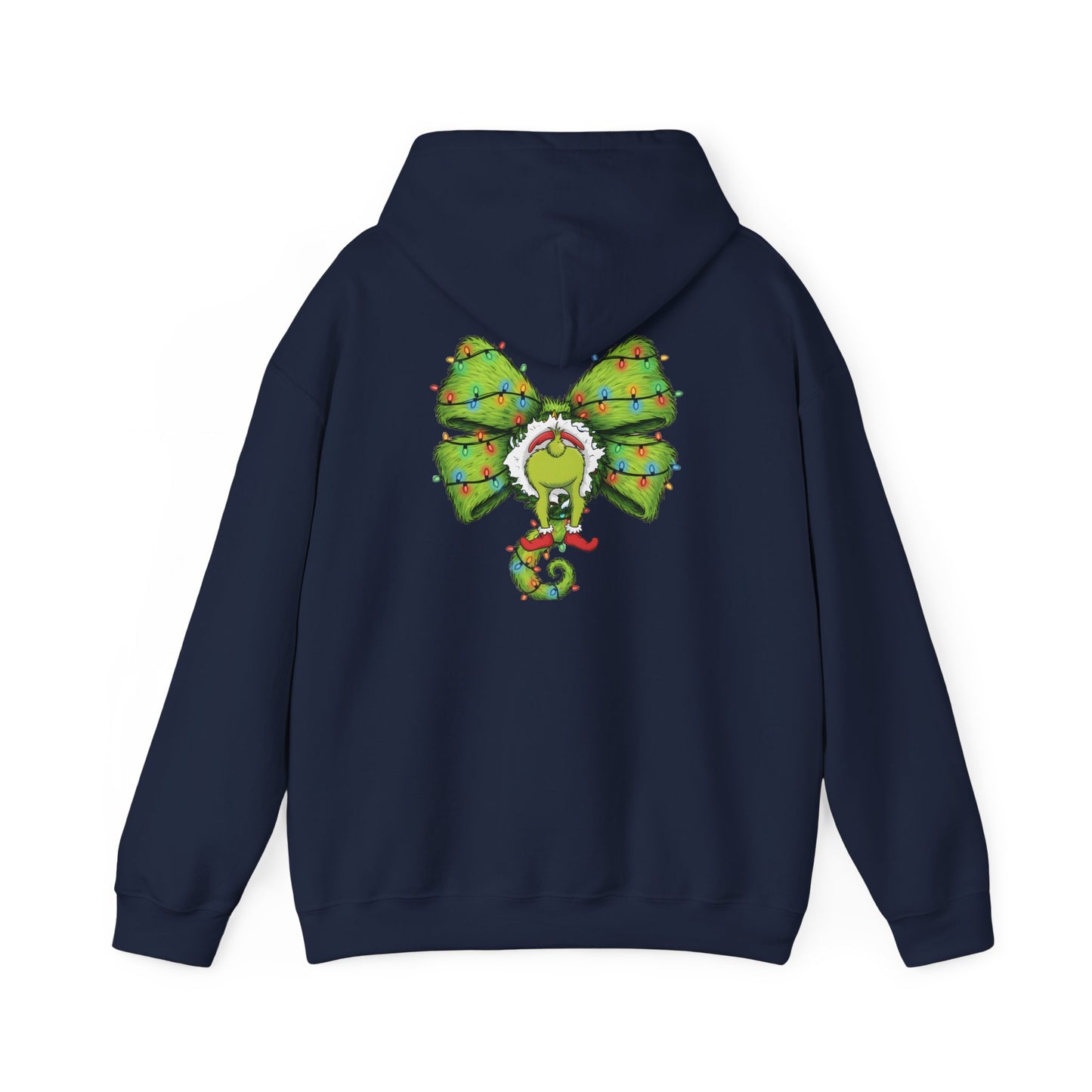 Grinch Christmas Bow Hoodie - Funny Holiday Sweatshirt
