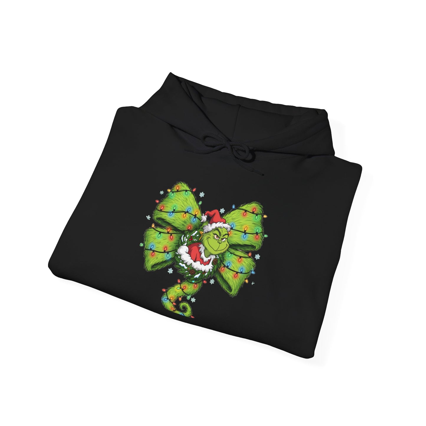 Grinch Christmas Bow Hoodie - Funny Holiday Sweatshirt
