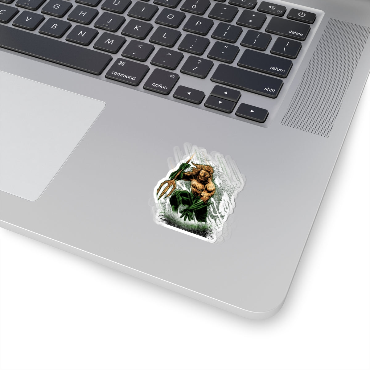 Aquatic Warrior Kiss-Cut Sticker — Trident Pose Waterproof Decal