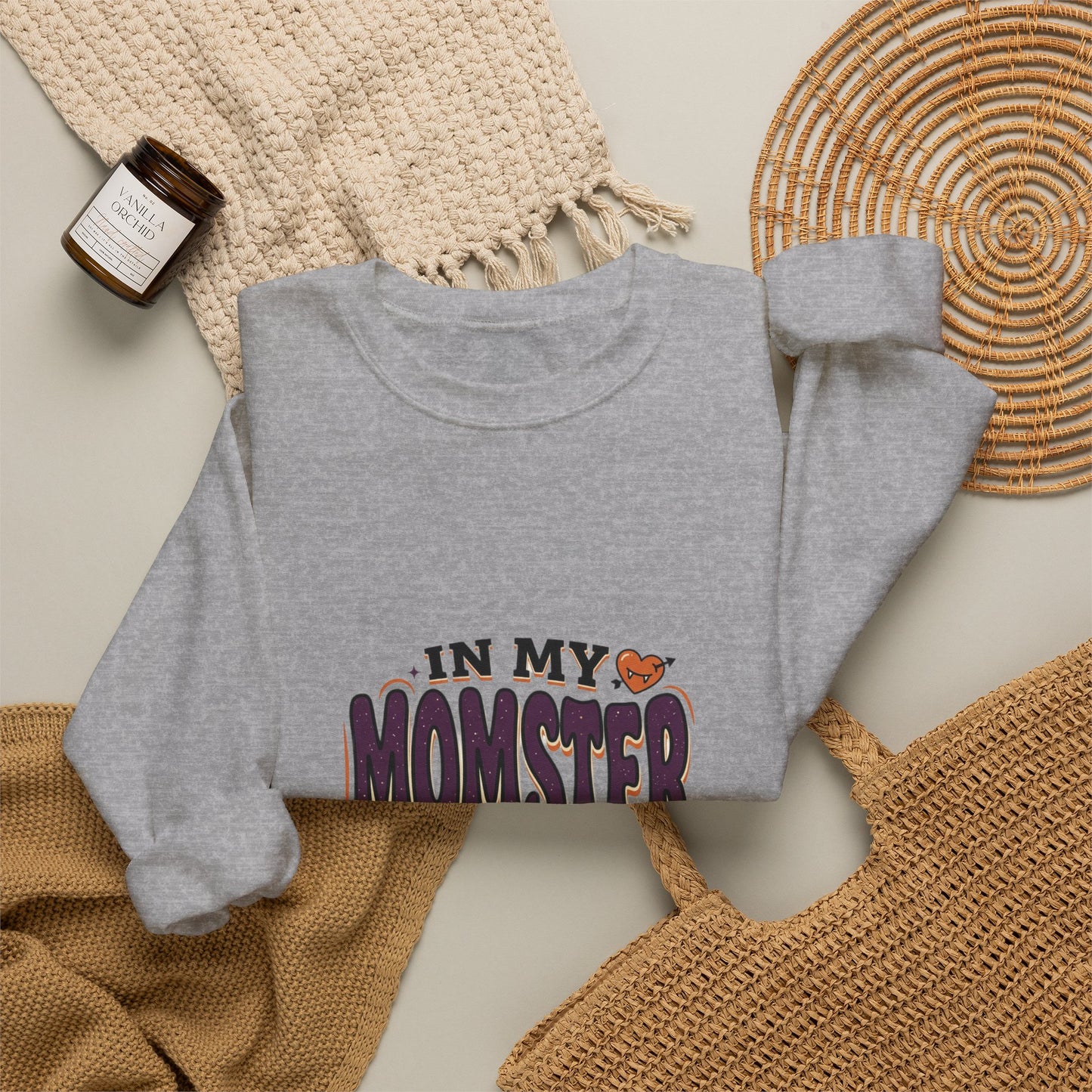Momster Era Sweatshirt | Halloween mom graphic, purple orange spooky lettering