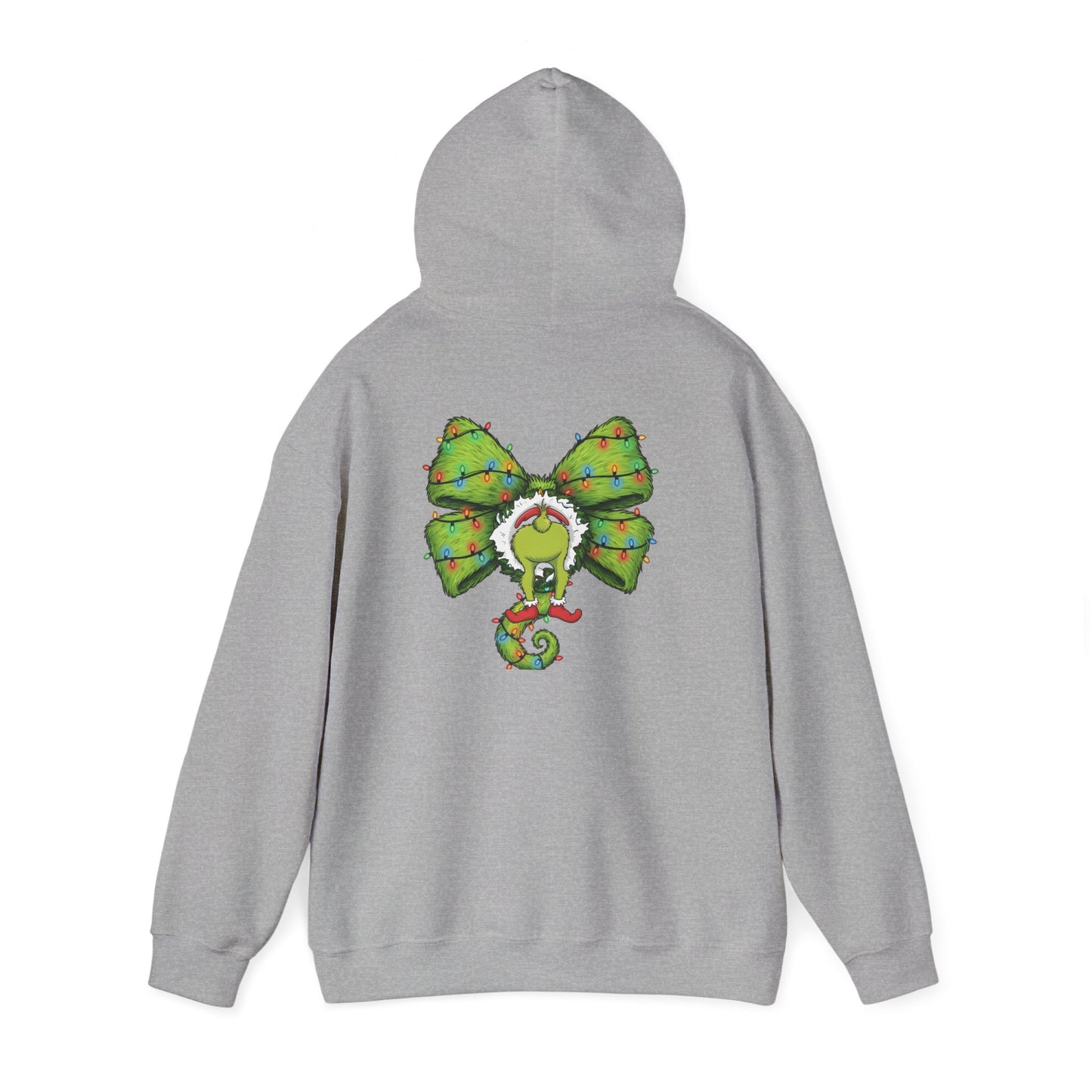 Grinch Christmas Bow Hoodie - Funny Holiday Sweatshirt