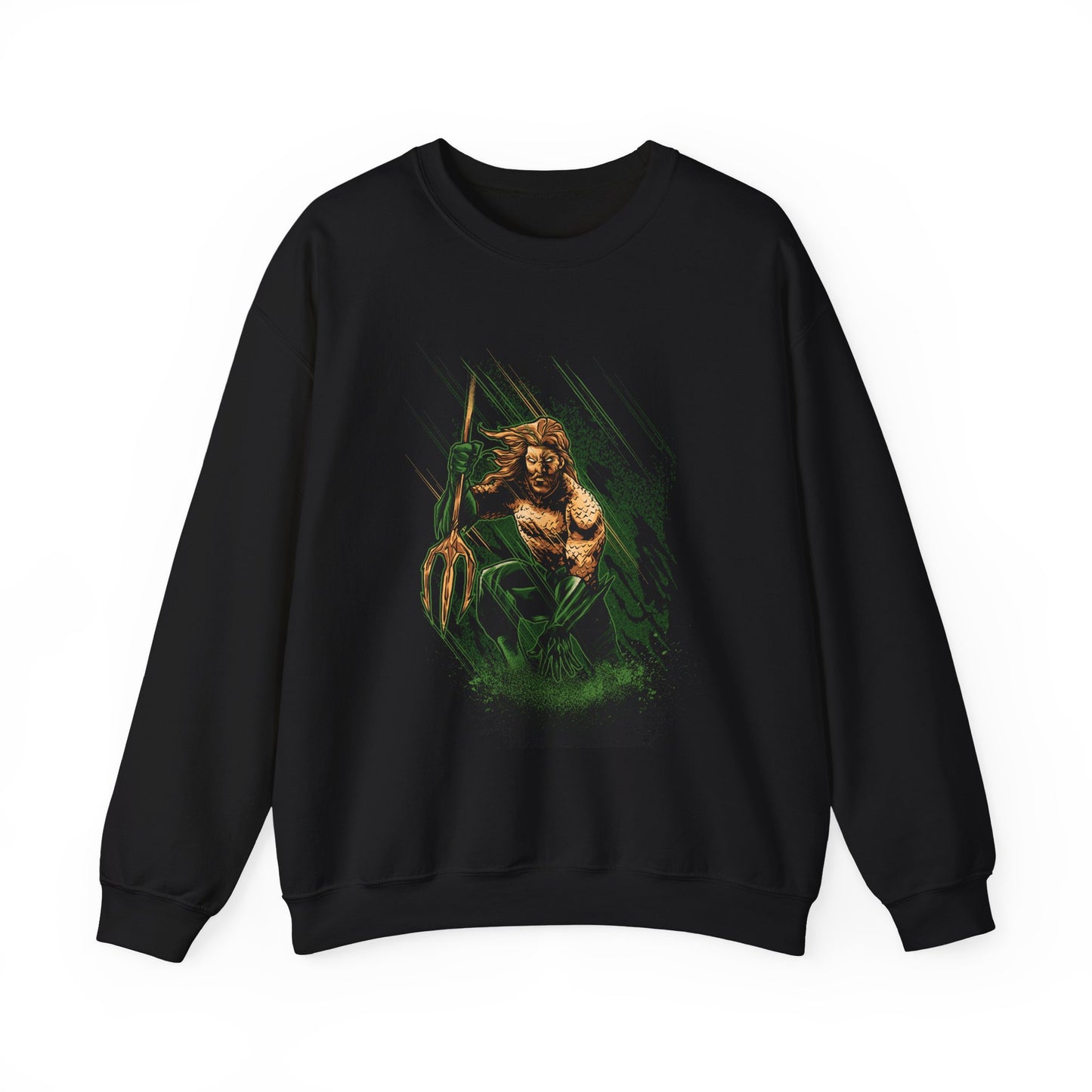 Aquaman Graphic Sweatshirt — Vintage Comic Trident Design
