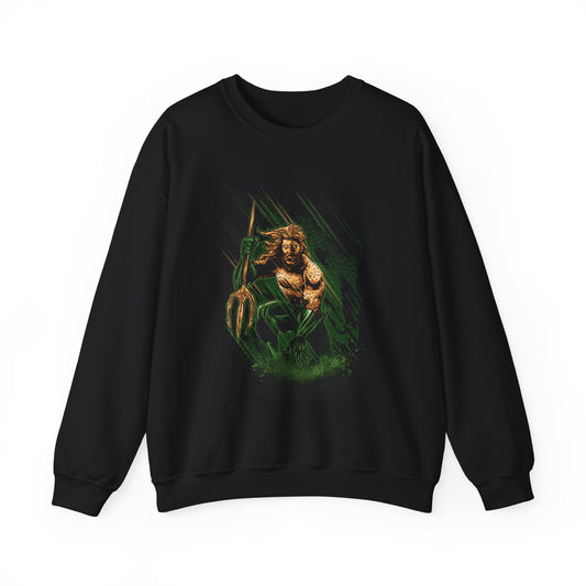Aquaman Graphic Sweatshirt — Vintage Comic Trident Design