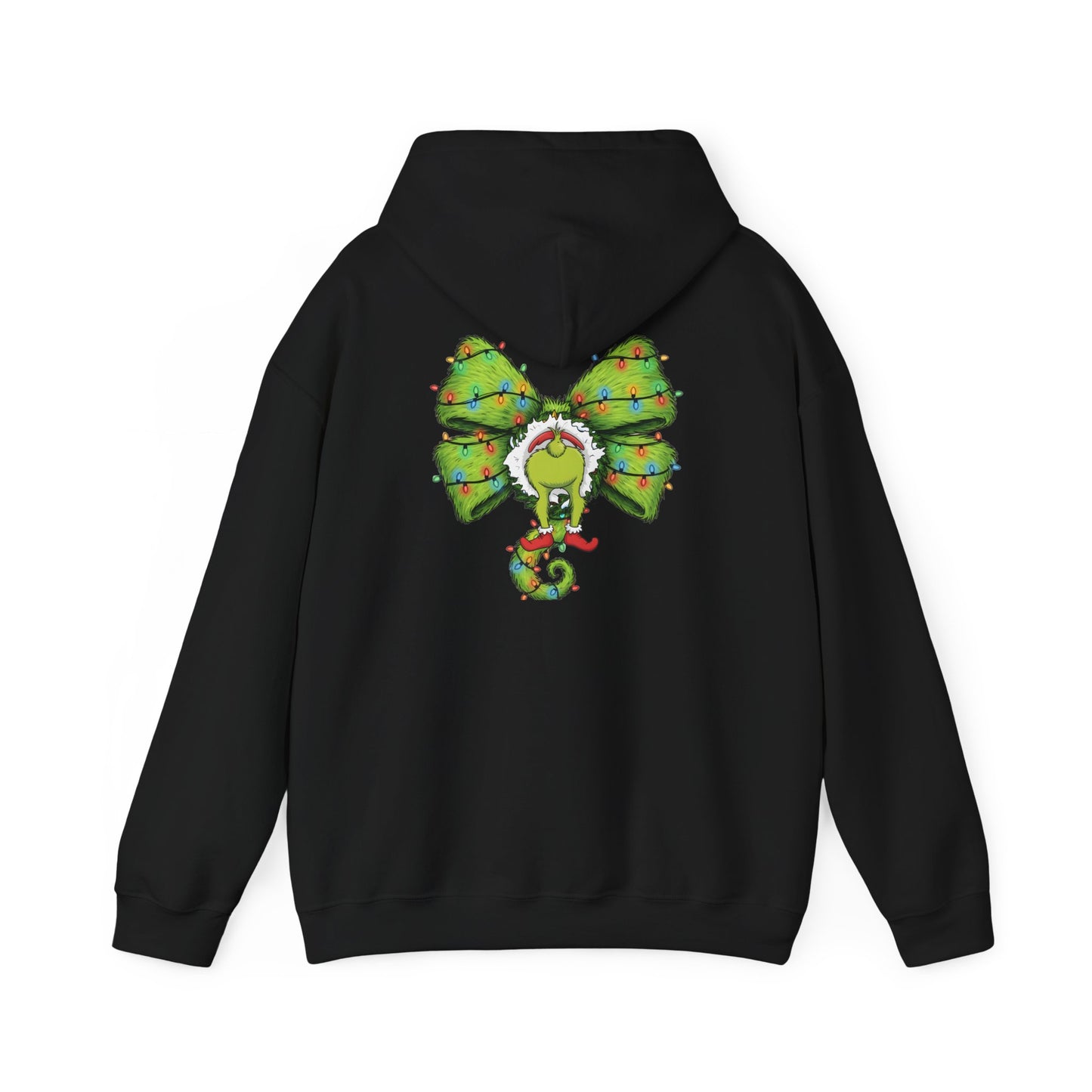 Grinch Christmas Bow Hoodie - Funny Holiday Sweatshirt