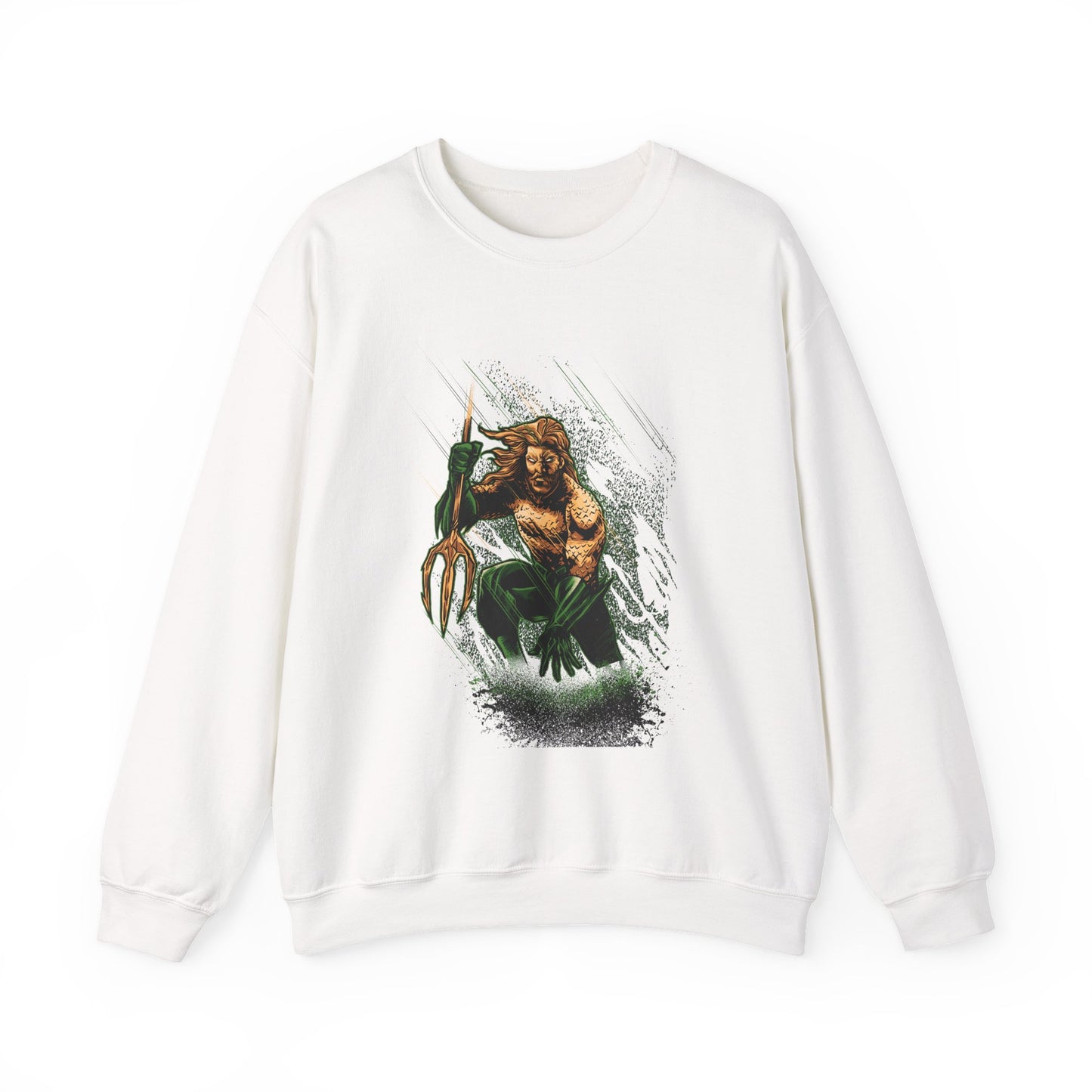 Aquaman Graphic Sweatshirt — Vintage Comic Trident Design
