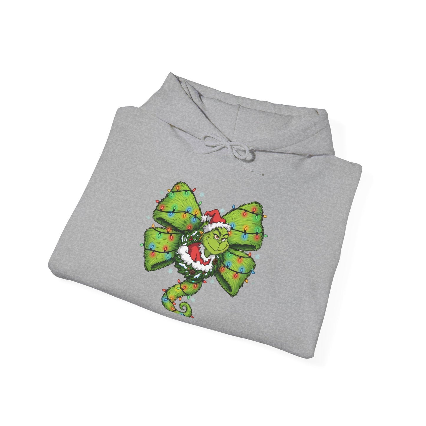 Grinch Christmas Bow Hoodie - Funny Holiday Sweatshirt