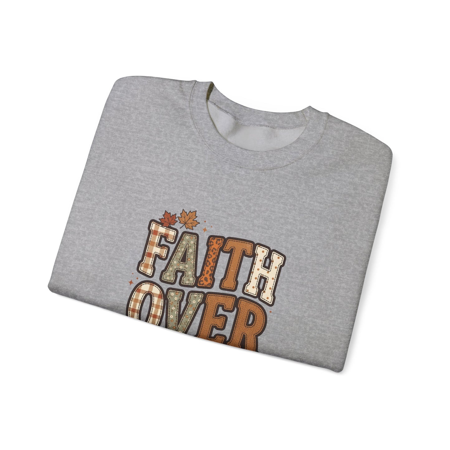Faith Over Fear Sweatshirt | Christian Autumn, 2 Tim 1:7, Fall Leaves