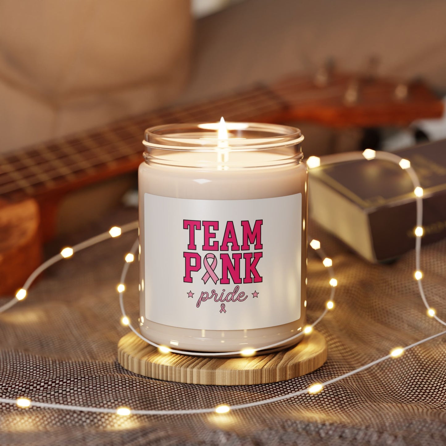 Team Pink Ribbon Pride Candle | Breast Cancer Awareness, Pink Soy