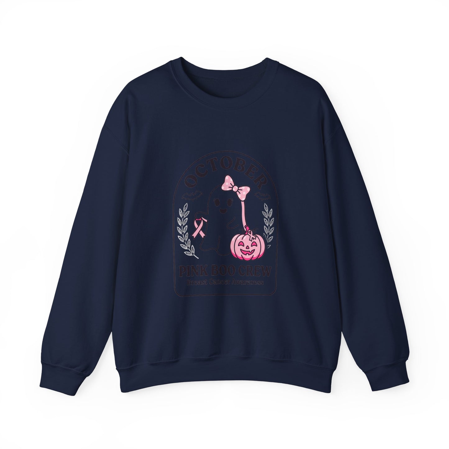 Pink Boo Crew Breast Cancer Awareness Sweatshirt | October ribbon support