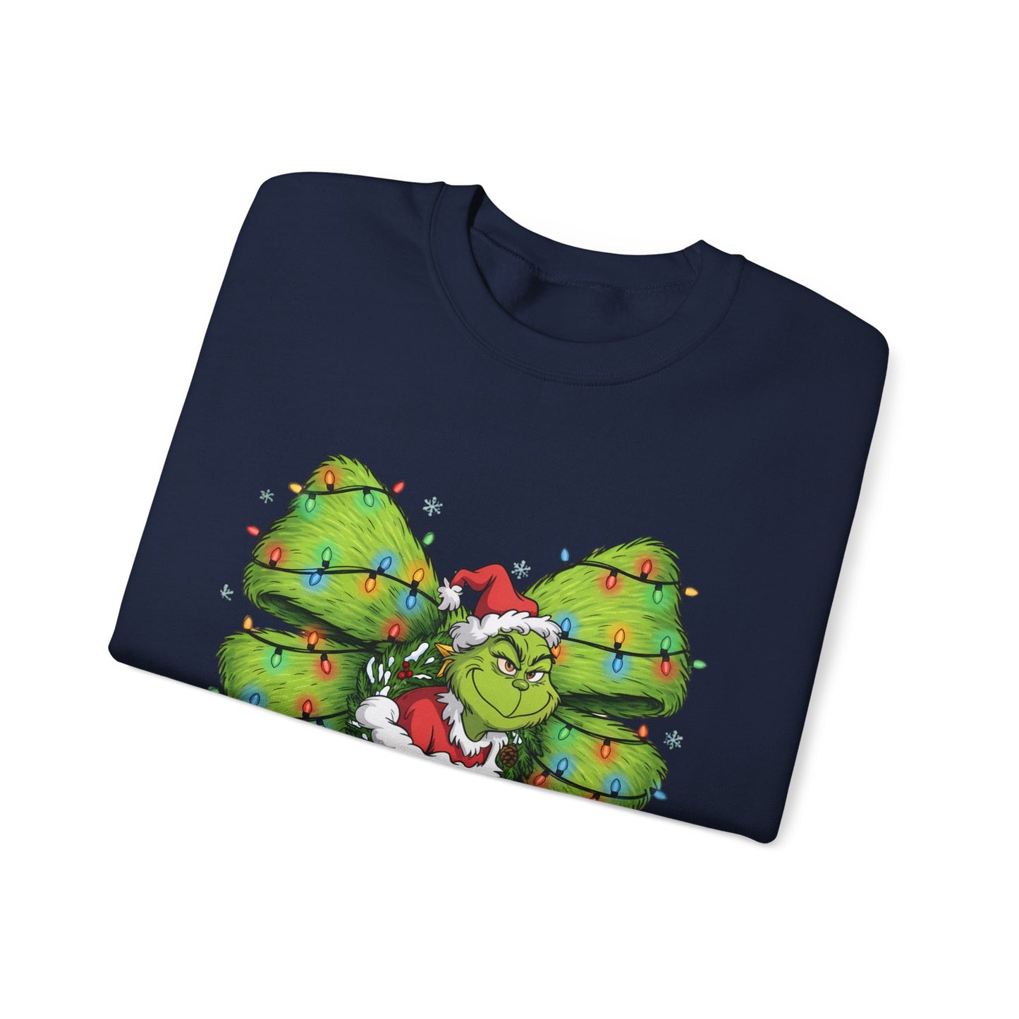 Grinch Christmas Bow Sweatshirt – Funny Holiday Crewneck