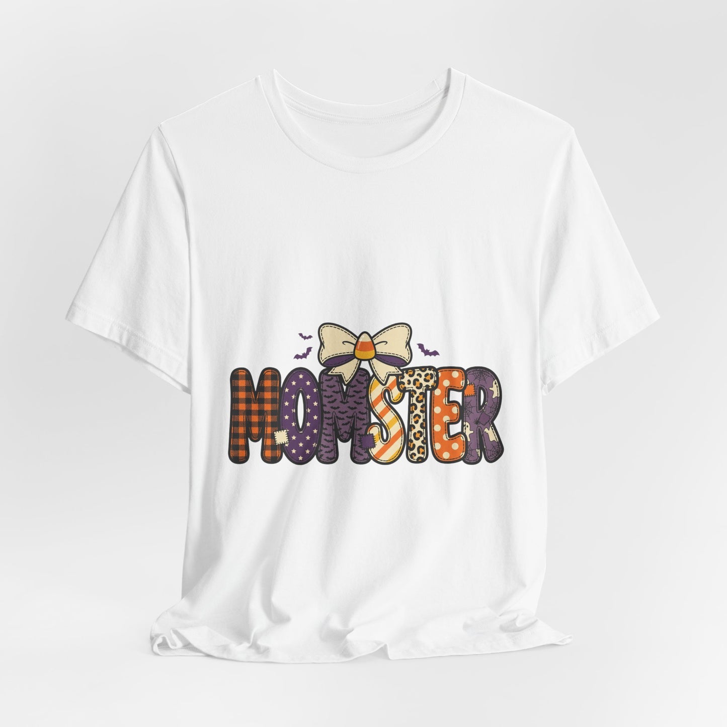 Momster Halloween Tee | Momster Graphic T-Shirt, Purple Orange Spooky Fonts