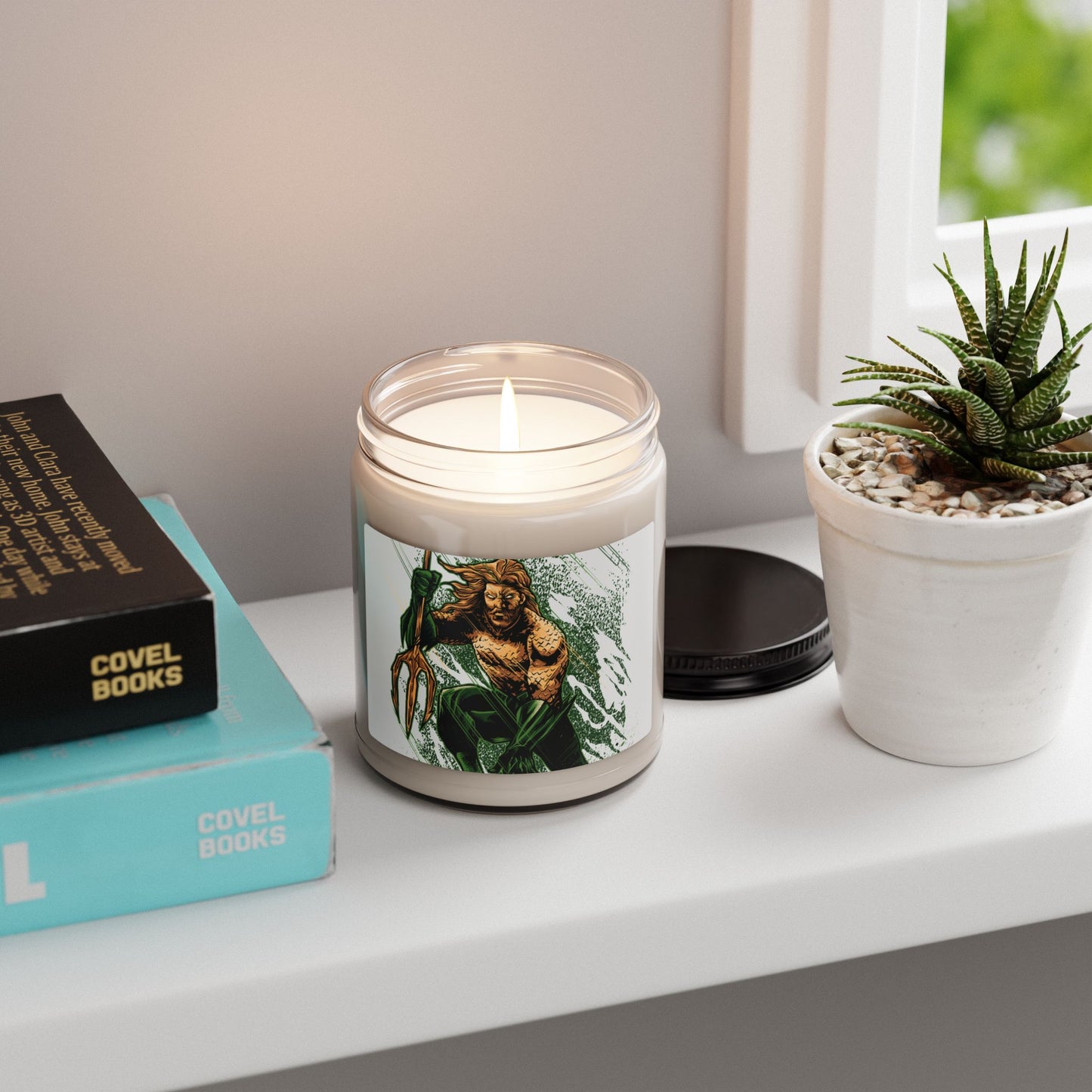 Aquaman-Inspired 9oz Soy Candle — Ocean Breeze Scented Jar