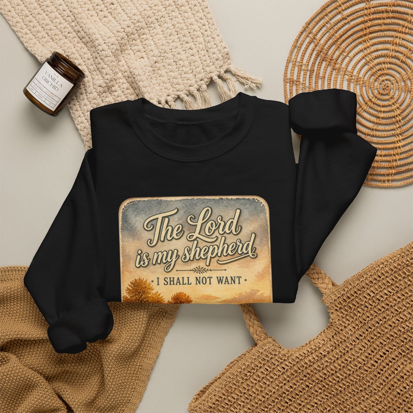 The Lord Is My Shepherd sweatshirt | Christian Autumn, Psalm 23 fall pastoral design